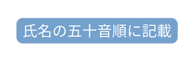 氏名の五十音順に記載